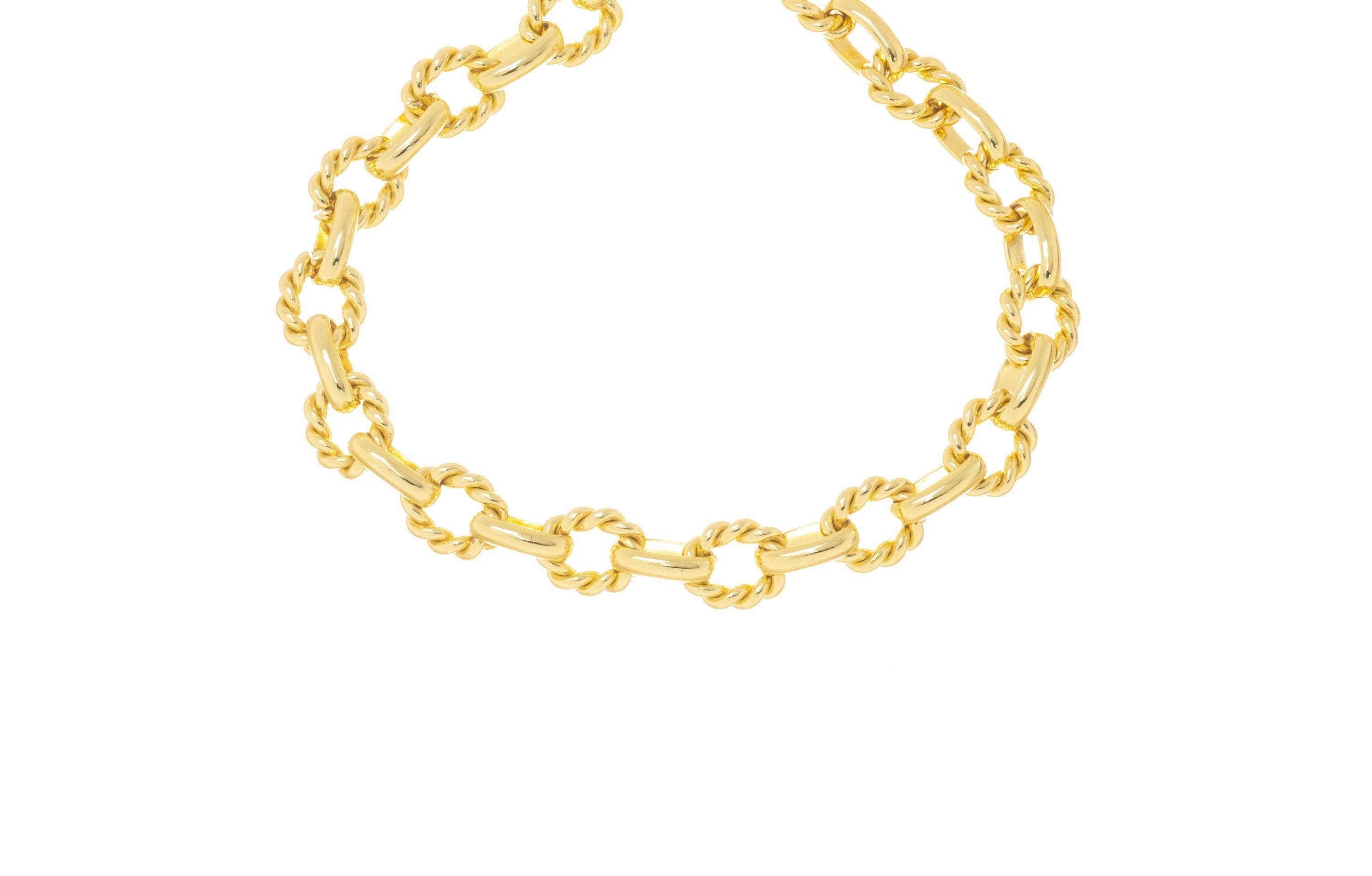 Jewel Pledge - Wholesale Craft Supplies - Twisted Rope & Smooth Oval Gold Chain for Jewelry CHG1711