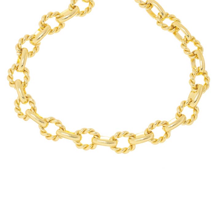 Jewel Pledge – Engroshandel Håndværk forsyninger – Twistet reb & glat oval guldkæde til smykker CHG1711