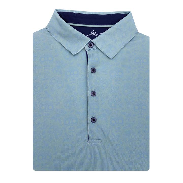 'Calavera' golfshirt met vier knopen voor wholesale door Boston Scott Golf Apparel