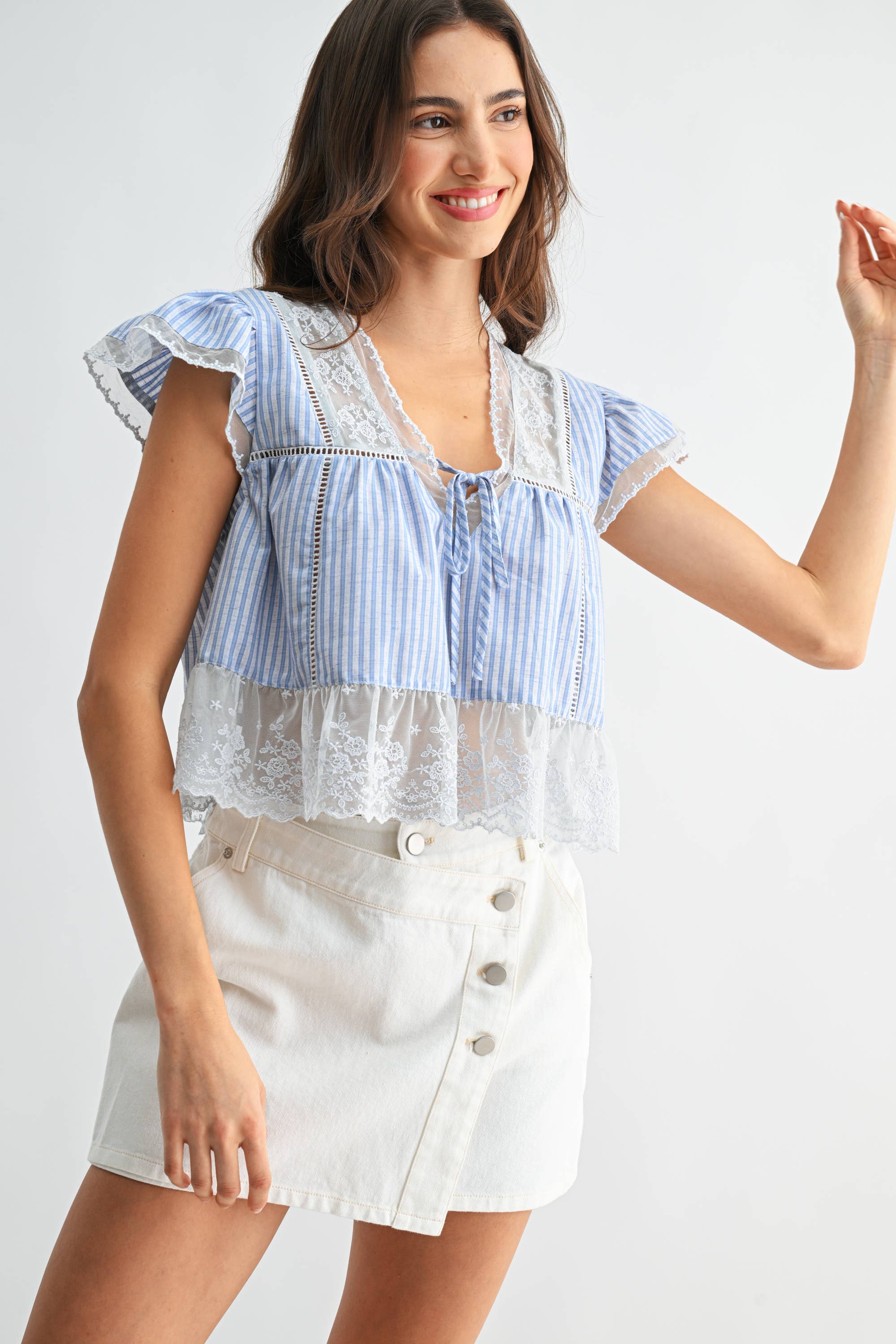 Camellia - Vente Chemisier – femme - BLOUSE À DENTELLE CST10128J3