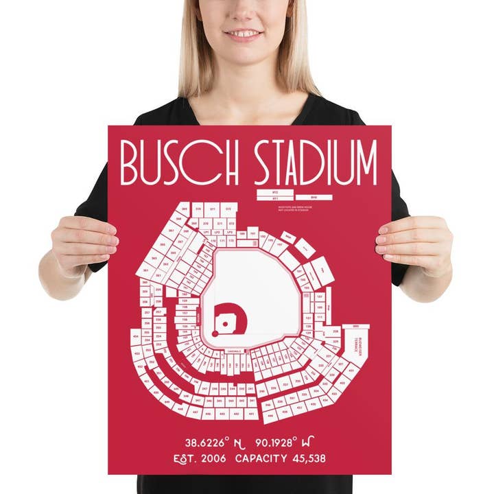 St. Louis Cardinals Busch Stadion Stadion Plakat Print for engroshandel hos Stadium Prints by BTB