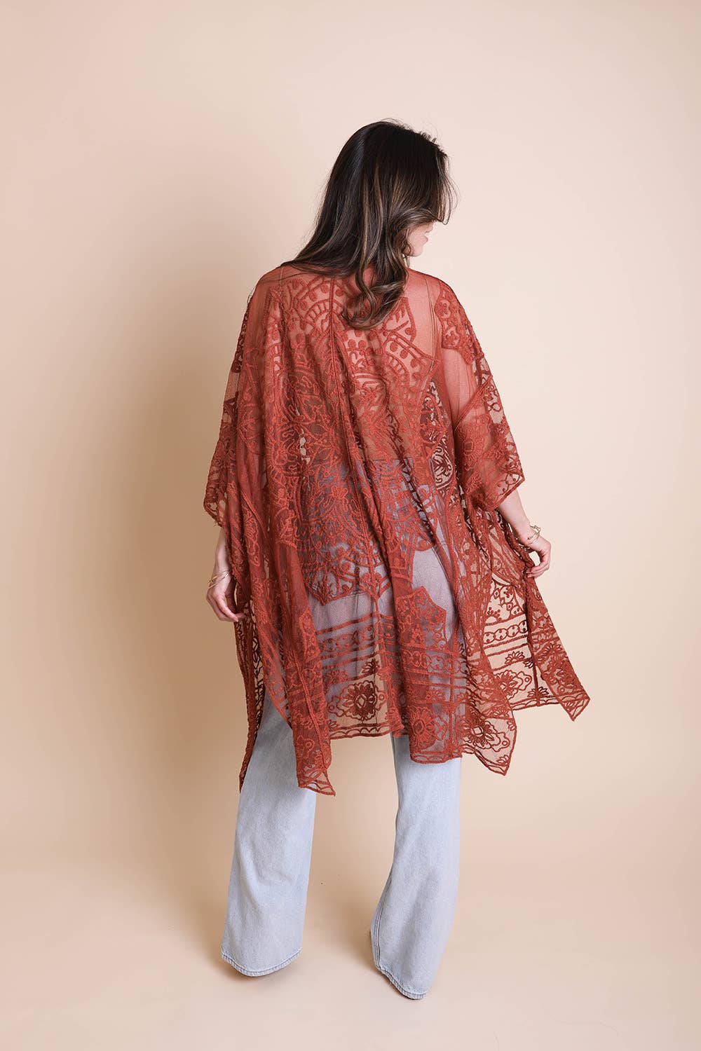 Leto Accessories - Wholesale Kimono - Women's - Lightweight Layering Mandala Kimono Cover-Up3
