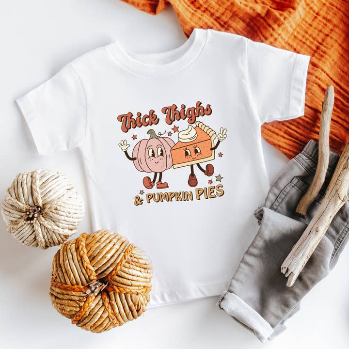 Kleutershirt met dikke dijen en pompoentaarten voor wholesale door Petite Star Rising