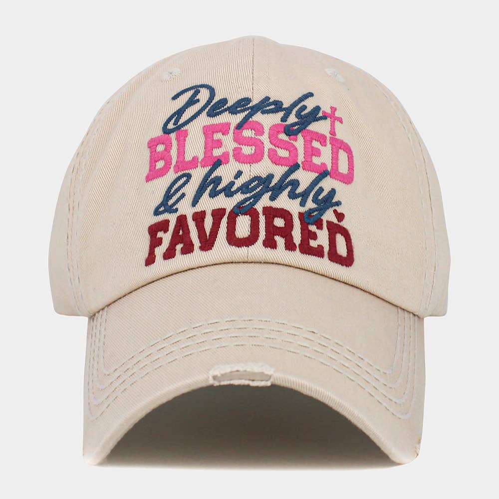 Sensibling Corp. - Wholesale Baseball Cap - Women's - Deeply Blessed and highly Favored Message Vintage Baseball Cap4