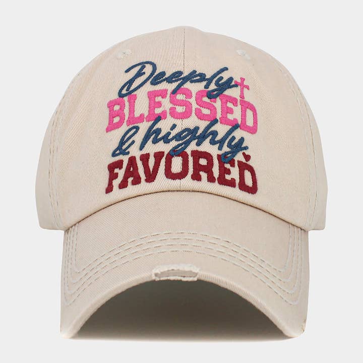 Sensibling Corp. - Wholesale Baseball Cap - Women's - Deeply Blessed and highly Favored Message Vintage Baseball Cap4