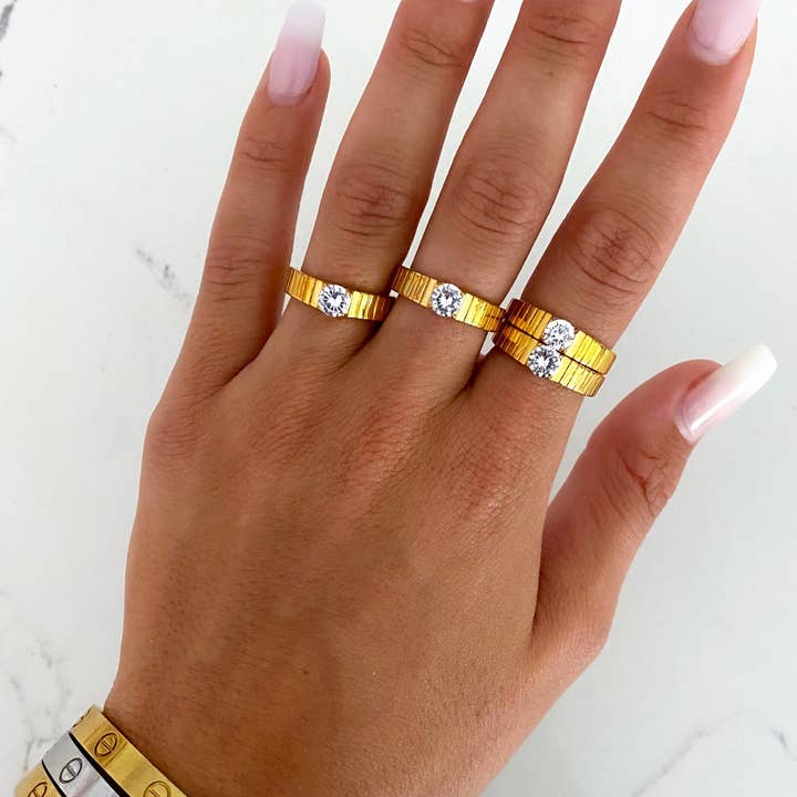 CHANSUTTPEARLS - Wholesale Band/Stacked Ring - DAINTY DIAMOND RING