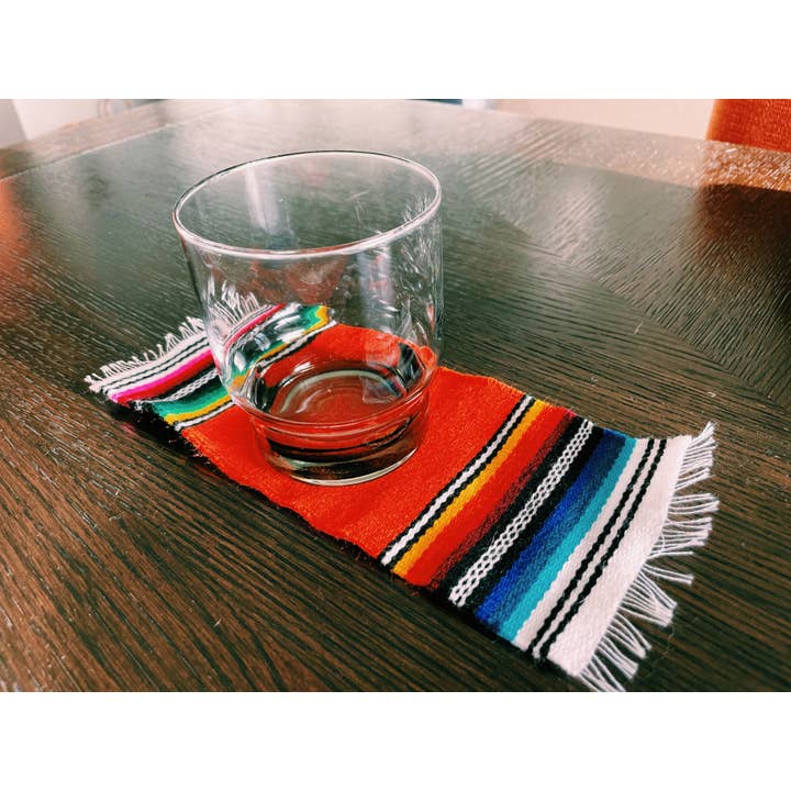 Mexican Serape Cotton Coasters 9x4 in SET OF 4 for wholesale by Pura Vida