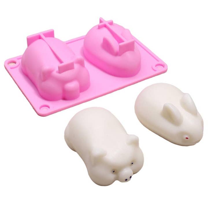 VIGOR – wholesale Chocolate/candy mould – Silicone Mousse Cake Mold Bunny Piggy Baking Tray Dessert Mold Pastry(2 Pcs)(10 Pack)3
