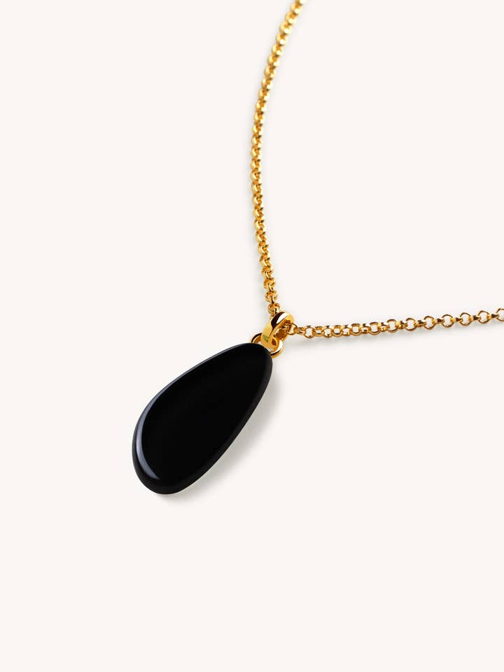 Lis halsketting helder zwart — 18K verguld voor wholesale door Garda