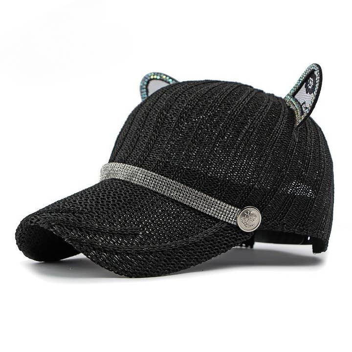 MKS America - Wholesale Baseball Cap - Women's - Cute cat ears baseball cap cutout hat