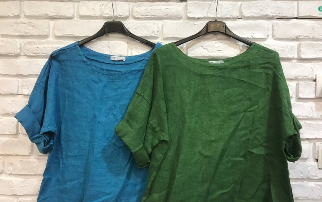 la maison des fibres naturelles - Wholesale Blouse - Women's - Round neck linen top 659005 100% linen32