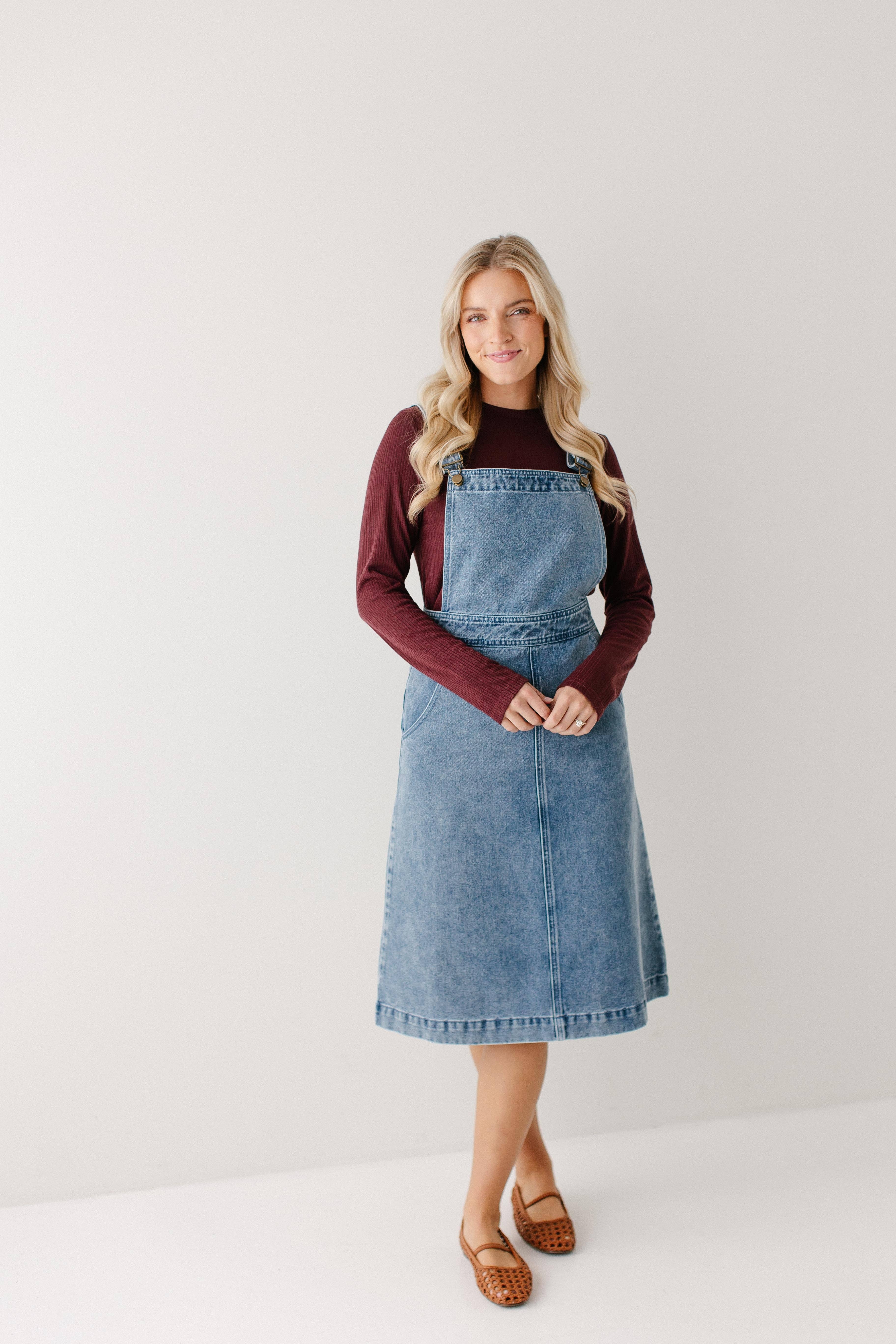 Vintage Wash 'Bailey' Denim Overall Dress for wholesale on Faire7