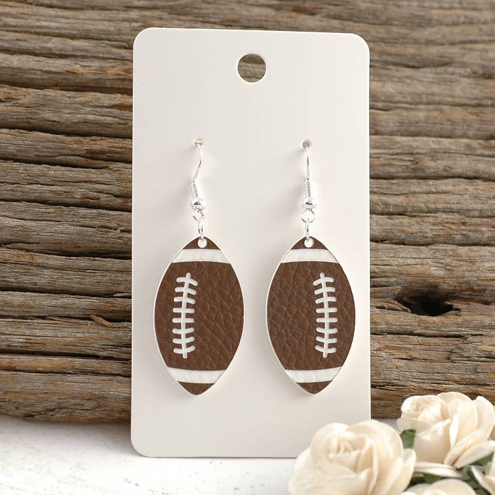 Football Earrings - Dangle Post | Acrylic for wholesale by Rocky Mountain Shops