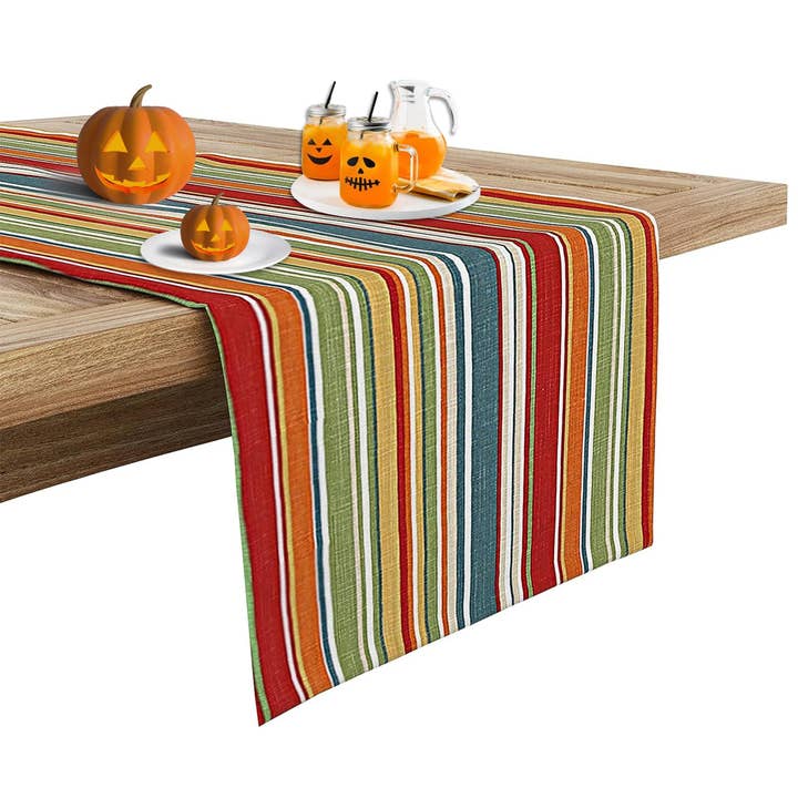100% Cotton Table Runner by Ruvanti - Multi Stripe for wholesale by Ruvanti
