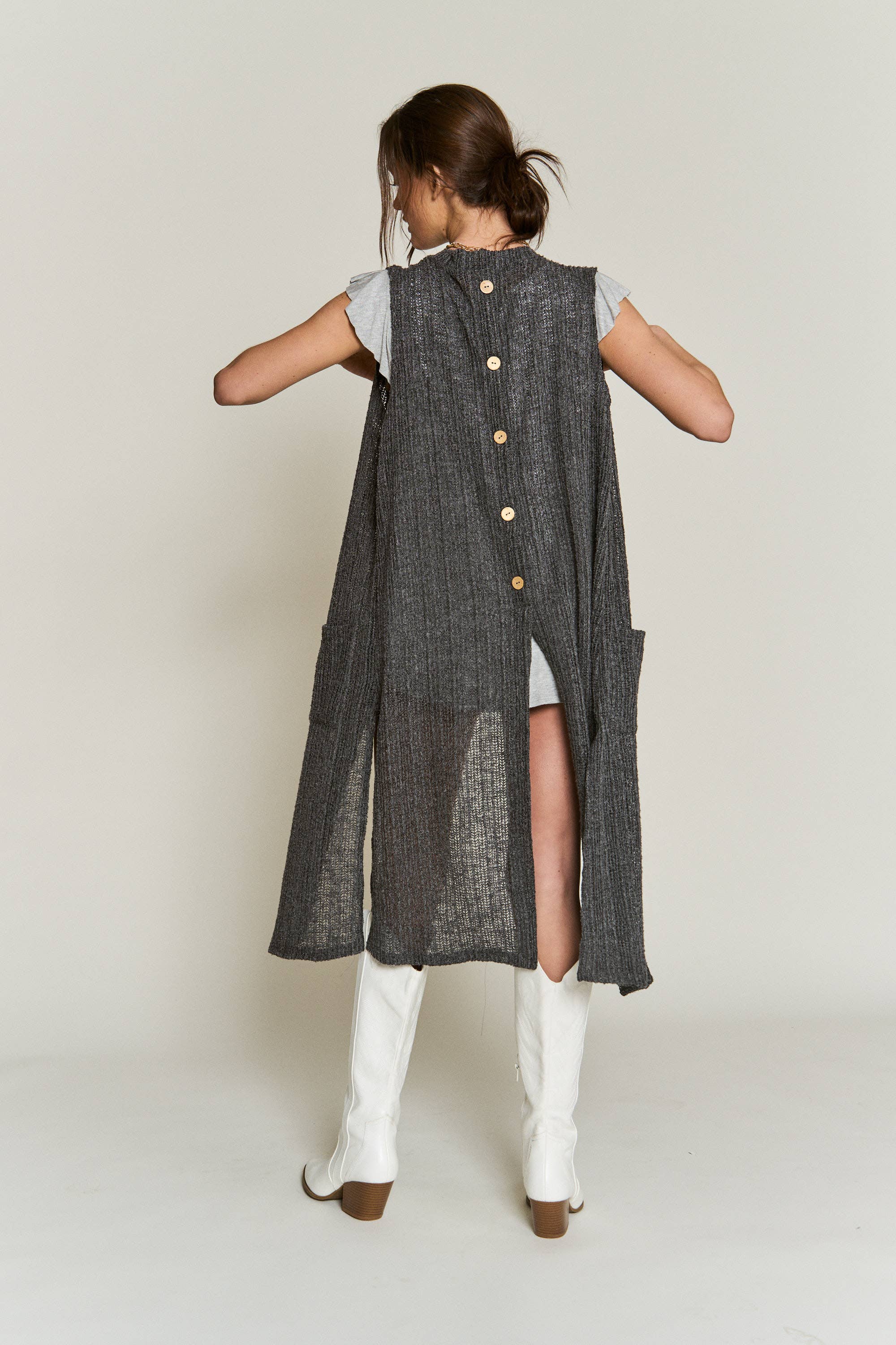 JADE BY JANE - Wholesale Cardigan - Dames - PLUS SIZE Gebreid sweatervest zonder mouwen113