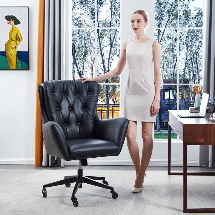 HitaStyles - Wholesale Chair - Houston Eco Leather Swivel Desk Chair With Caster Wheels7