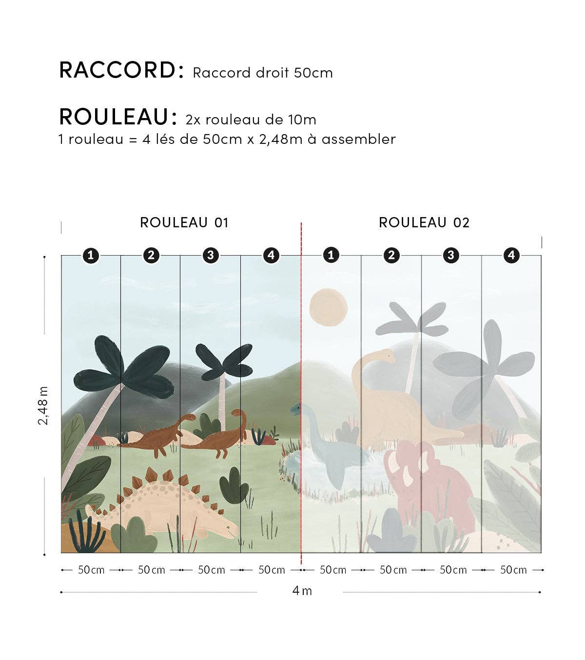 LILIPINSO – wholesale Tapetrulle – SUNNY – panoramatapet med coola dinosaurier2