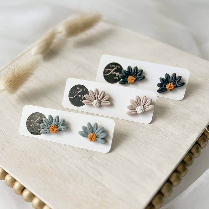 That's Sew Me - Wholesale Stud/post earrings - Aurora Stud Earrings, Polymer Clay Handmade Daisy Earrings3
