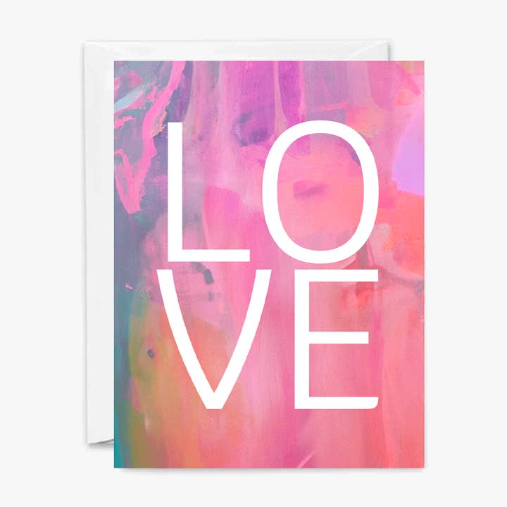 Katherine Simdon - Wholesale Love Card - LOVE Pink Painted Card