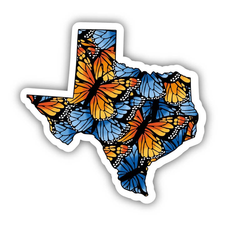 Texas Butterfly Pattern Sticker for wholesale by Big Moods