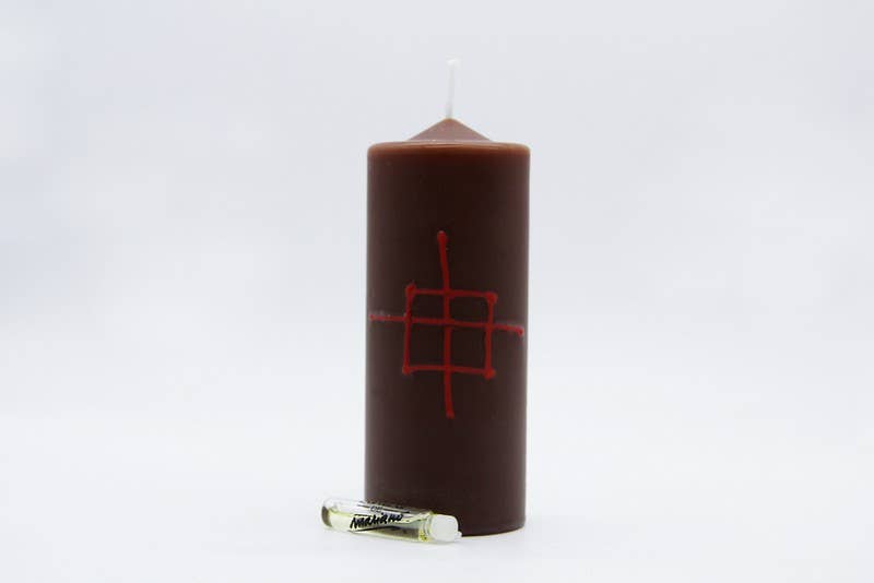 Las Velas de Mariano - Wholesale Votive Candle - Diosa Justicia Double Cargo Candle1