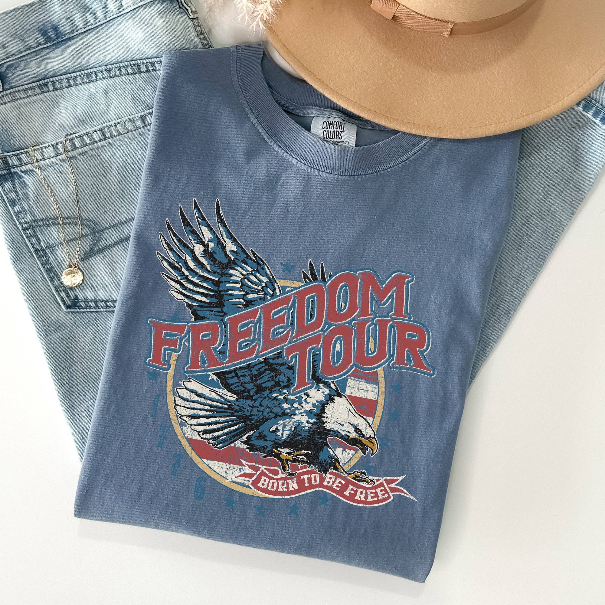 Refinery Number One LLC - Wholesale Screen Printed T-Shirt - Women's - Freedom Tour, America, 1776, Flag, Fighter Jets, Tshirt4