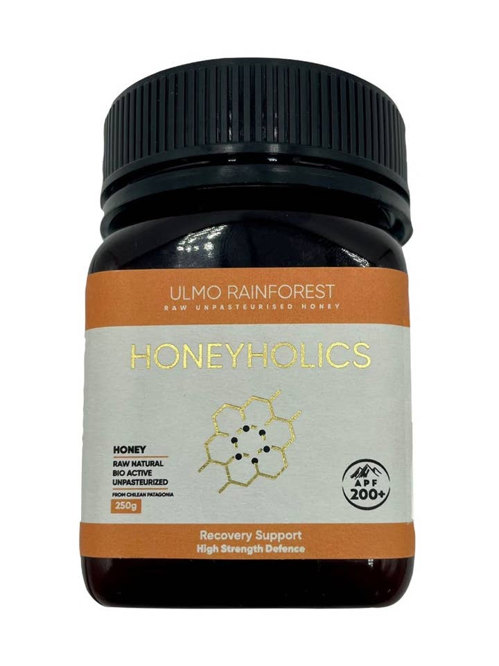 Ulmo Rainforest Raw Bioactive Honey Recovery Support 200 APF for wholesale by Honeyholics