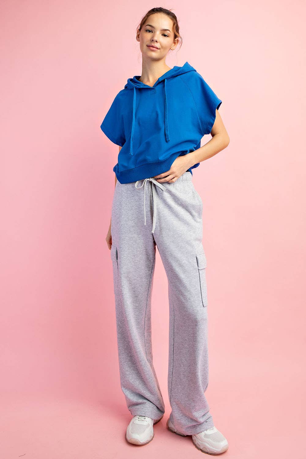 Rae Mode - Wholesale Hoodie - Women's - COTTON LYCRA SHORT SLEEVE HOODIE TOP23