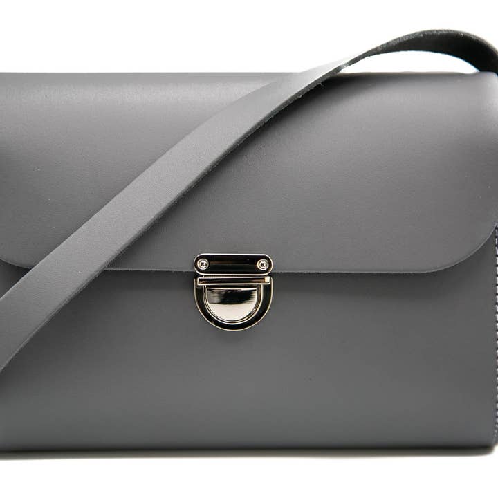 Grey Leather Satchel - Leilani for wholesale by A to Z Leather