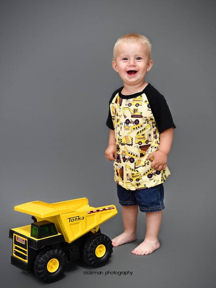 Construction Milk Silk Raglan for wholesale by Great Lakes Kids Apparel