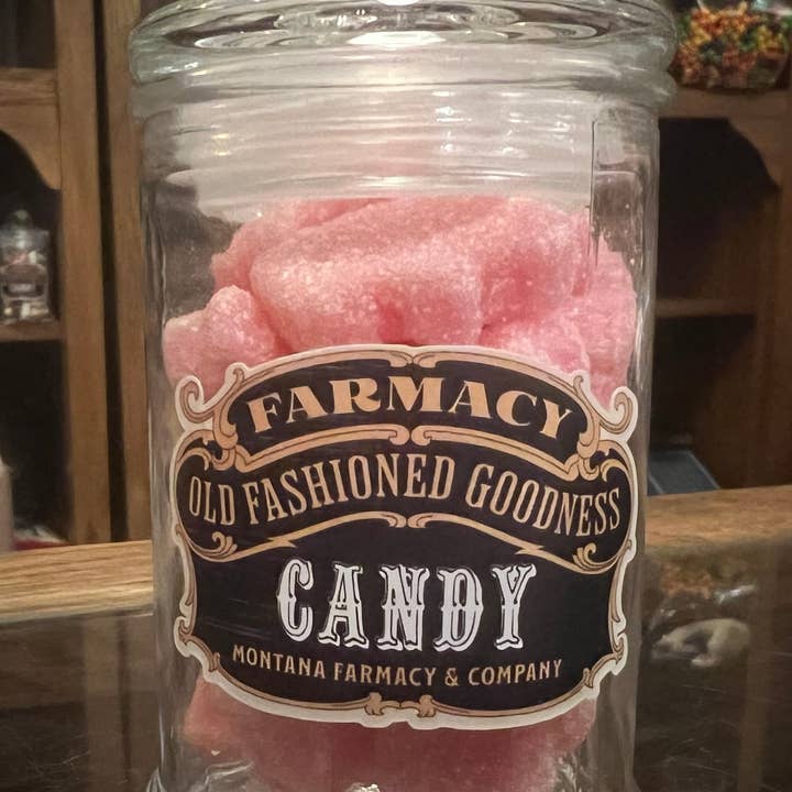 Old Fashioned Apothecary Jar sour Pink Pig nostalgic candy for wholesale by Montana Farmacy