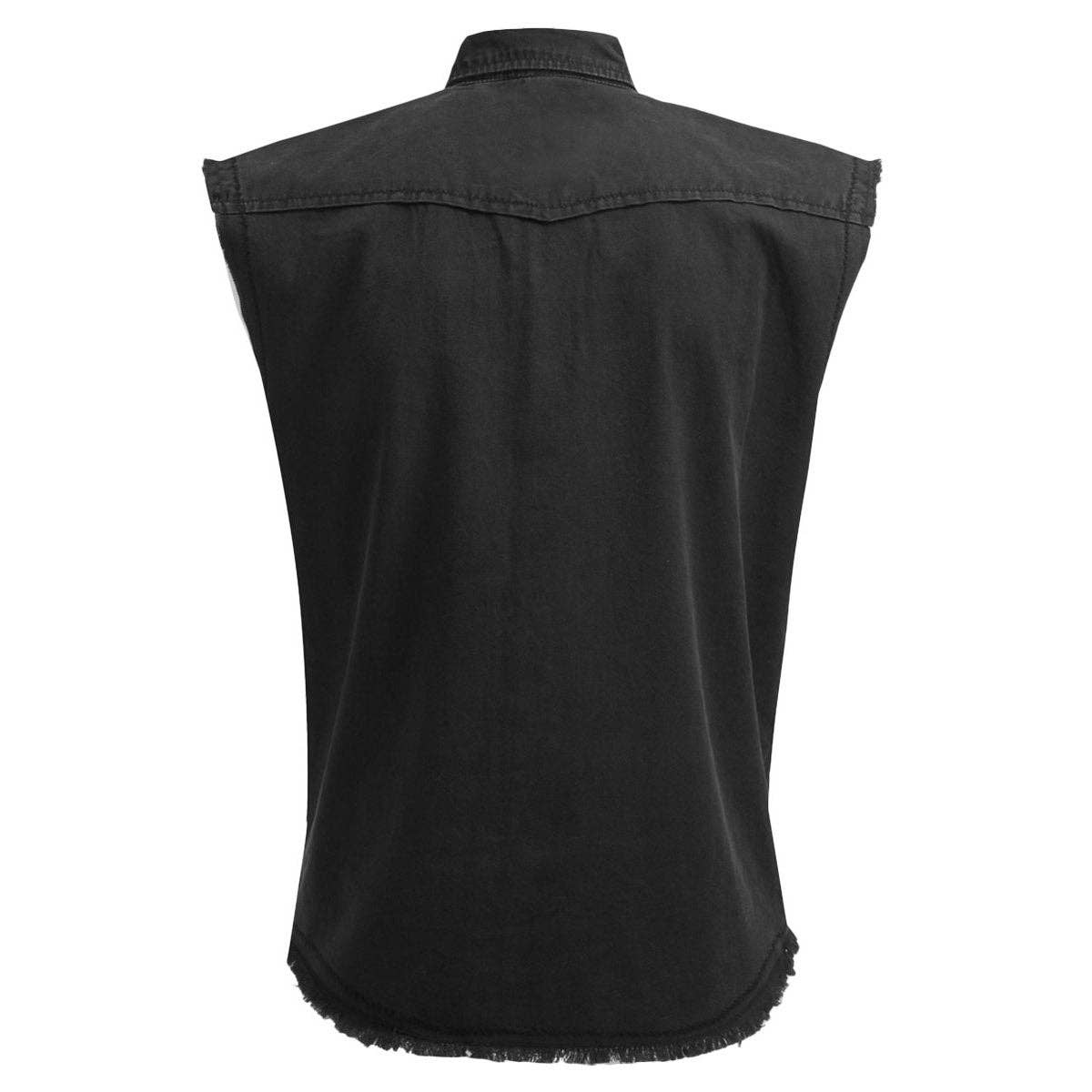 Spiral - Wholesale Button Down Shirt - Men's - METAL STREETWEAR - Sleeveless Stone Washed Worker Black1