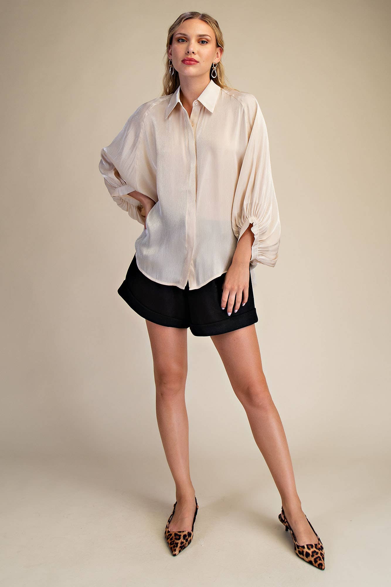 Glam - Wholesale Button Down Shirt - Women's - Button Front Shirt8