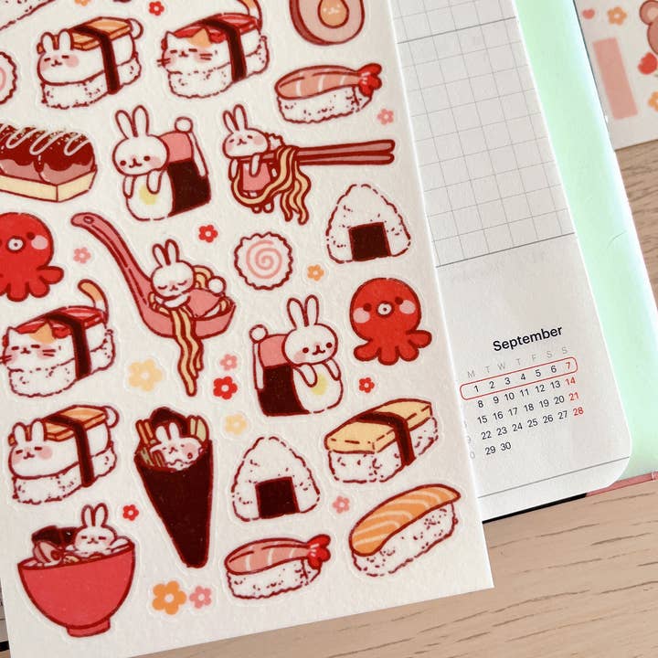 Cherry Rabbit - Wholesale Sticker - Sushi & Rabbits Sticker Sheet no.0252