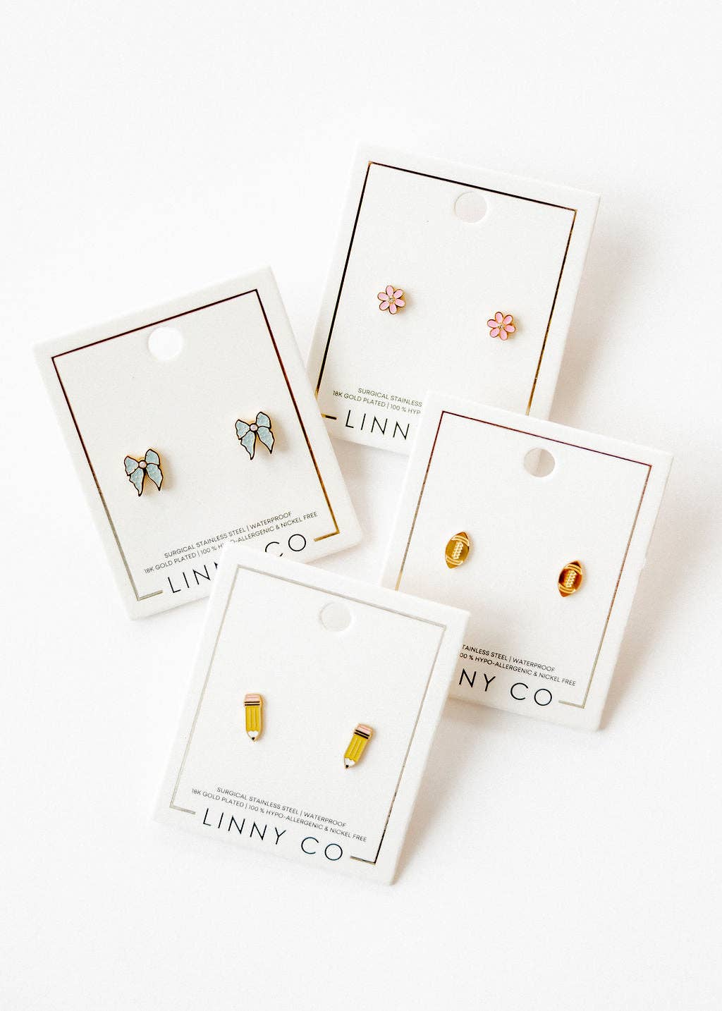LINNY CO - Wholesale Stud/Post Earrings - Screwback Stud Earrings - Football10