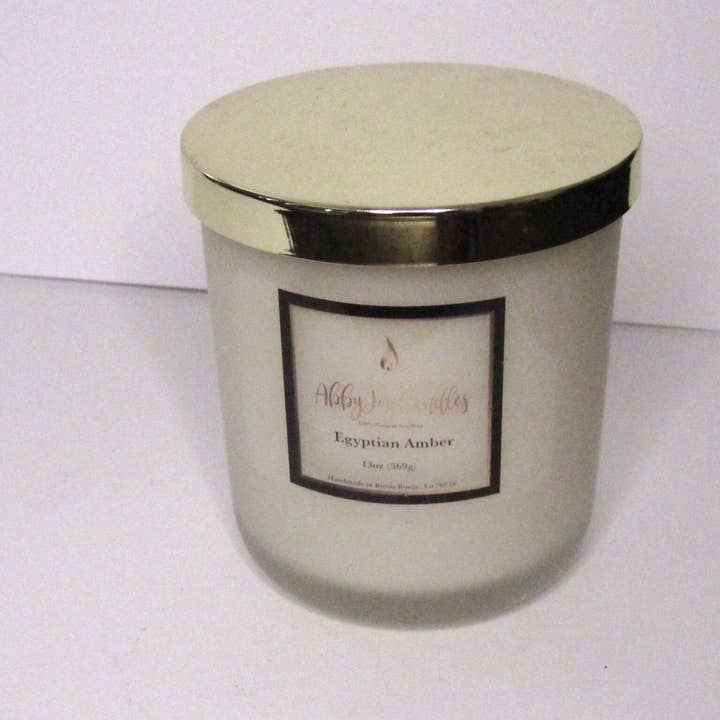 12 oz Egyptian Amber Jar Filled Candle for wholesale by AbbyJoy Candles