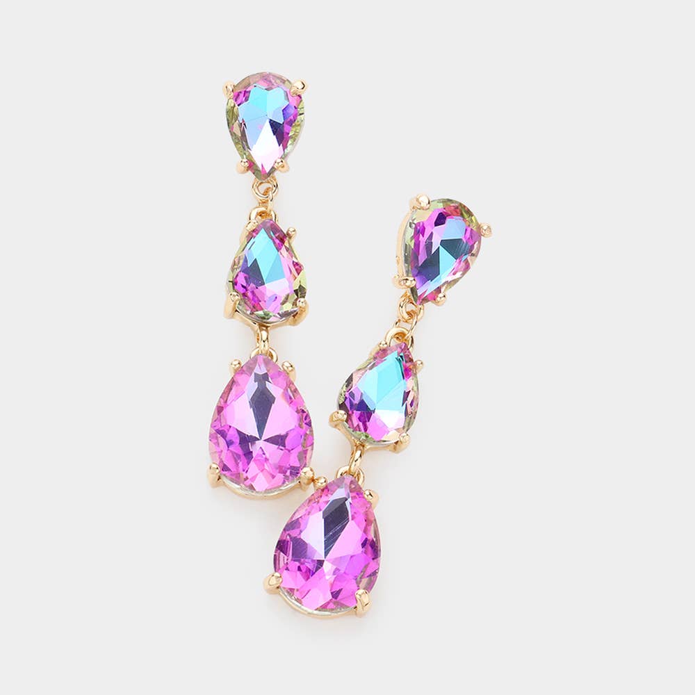 Sensibling Corp. - Vente Boucles d'oreilles pendantes - Boucles d'oreilles de soirée Teardrop Stone Link Dropdown11