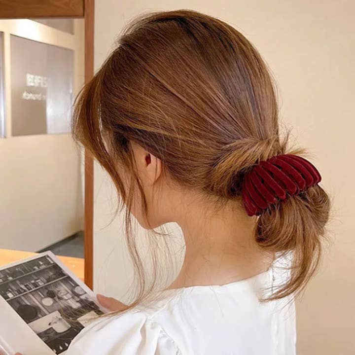 LanLivia - Venta al por mayor Goma para el pelo - Mujer - Burbujas elásticas con forma de nido de pájaro con acabado de terciopelo geométrico