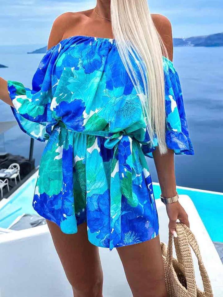 ESTEE BROWN - Wholesale Romper - Women's - Printed jumpsuit - Combi shorts - 2183-3