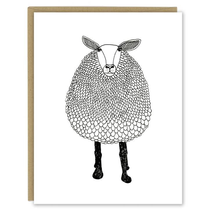 Carte de vœux de mouton pour la vente par Sloe Gin Fizz