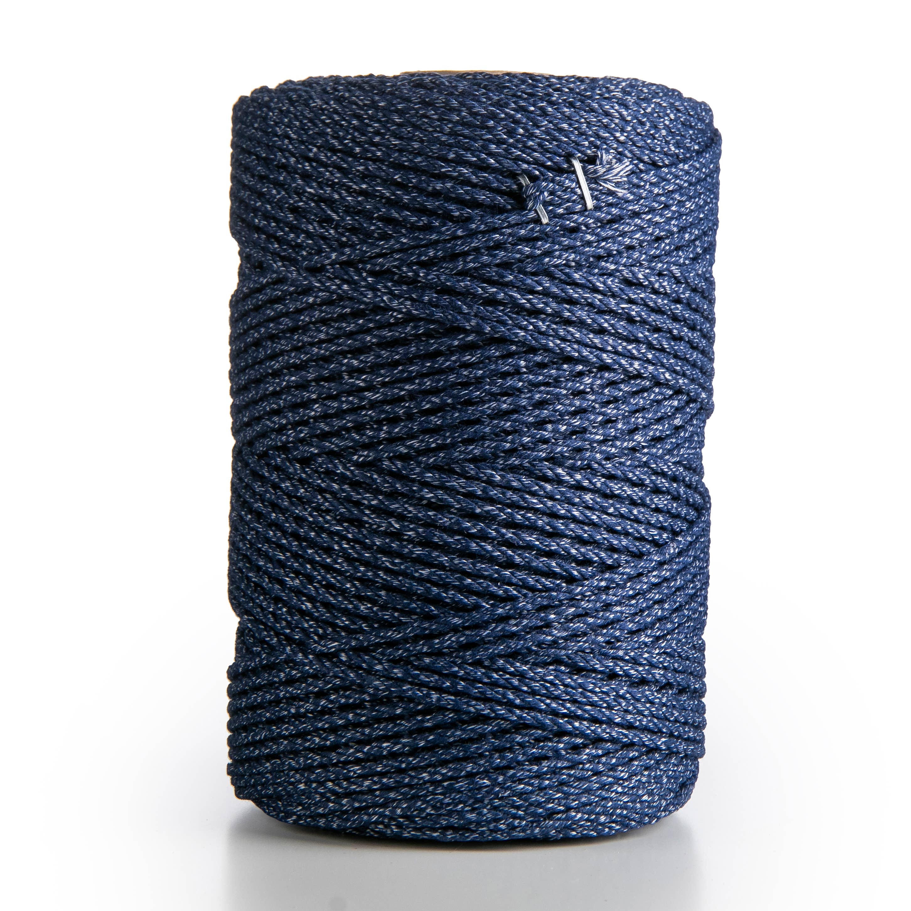 MB Cordas - Vendita all'ingrosso Spago - Corda di cotone per macramè 3 mm, 200 m, trecce 3 fili, colore blu misto5