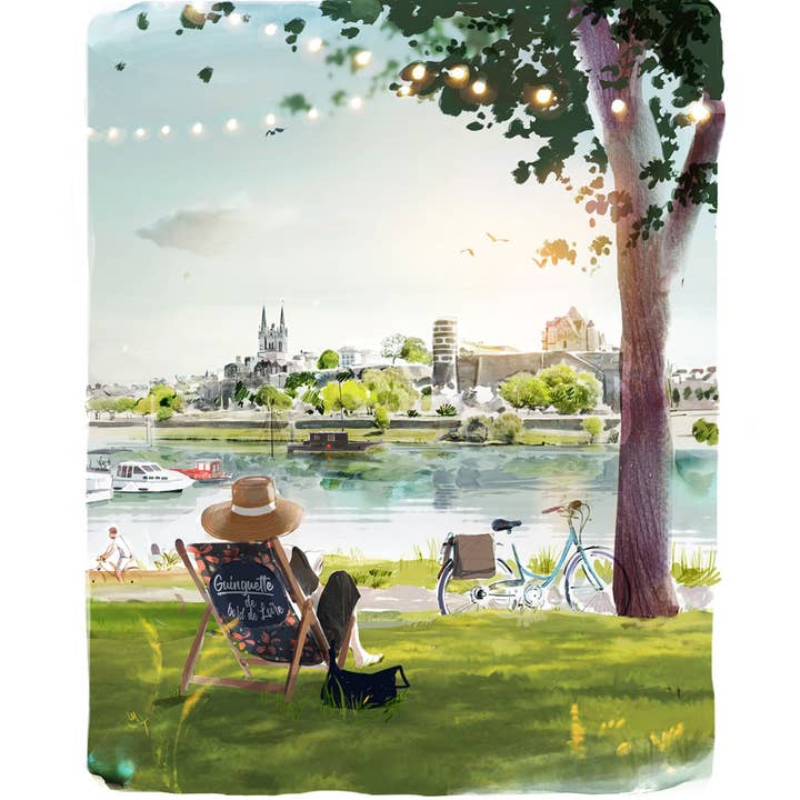 Kunstdruk - „Guinguette” - Sophie Griotto voor wholesale door Atelier Contemporain