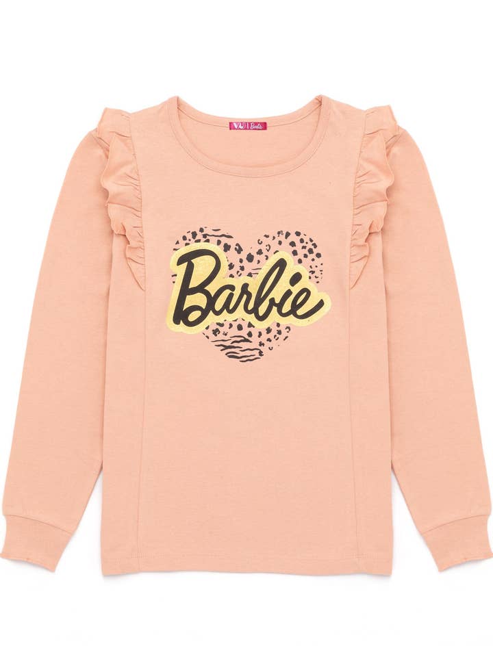 Camisola de Manga Comprida com Logótipo Rosa das Barbie Girls por atacado de Vanilla Underground