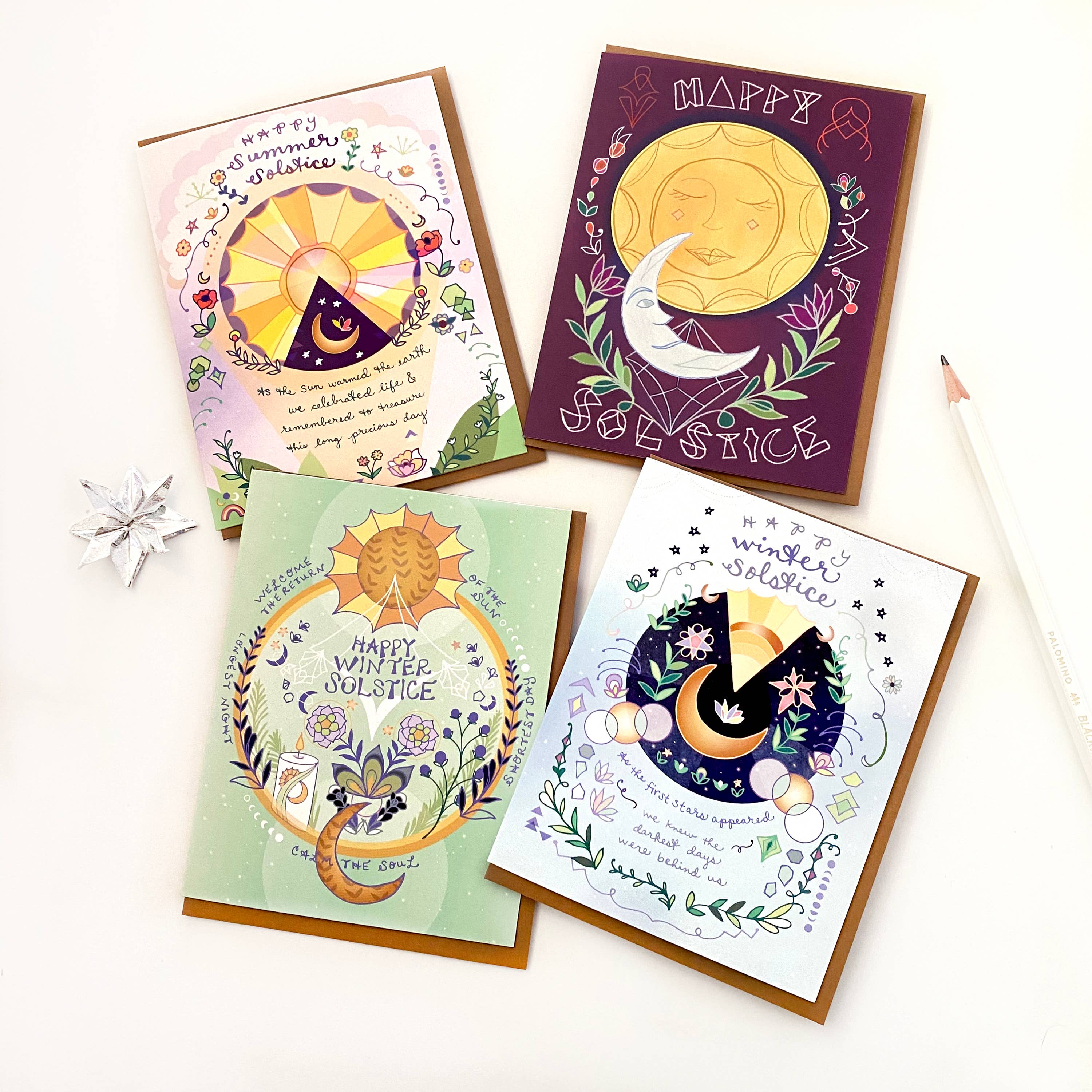 Cynla – Engroshandel Årstidshilsenkort – Vinter Solhverv Card - ferie lykønskningskort, yuletide kort7