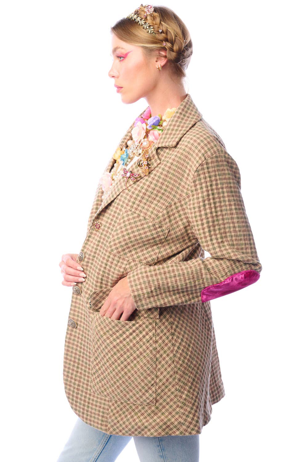 Aratta | Women's Fashion - Wholesale Blazer - Women's - Diana Beige Floral Blazer | Plaid Blazer | Flowery Jacket28
