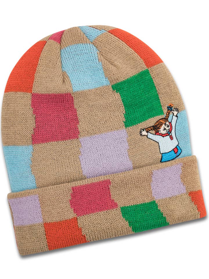 koaa – Bonnet "Check" Pippi Longstocking beige/rouge/jaune/vert pour la vente par koaa