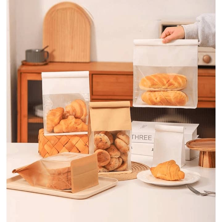 Clene Pack - Vendita all'ingrosso Involucro/sacchetto per alimenti - CLENE PACK Sacchetti per Pane in Cotone Ventilato con Finestra di Visualizzazione1