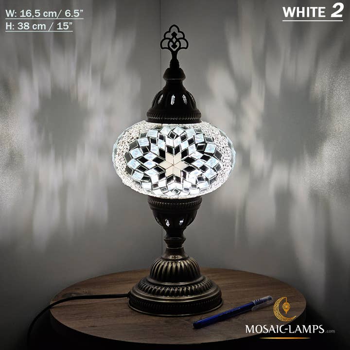 Mosaic Lamps - Wholesale Accent/Desk Lamp - 10+ Colors - Turkish Mosaic Large Globe Table Lamp, Marrakec89