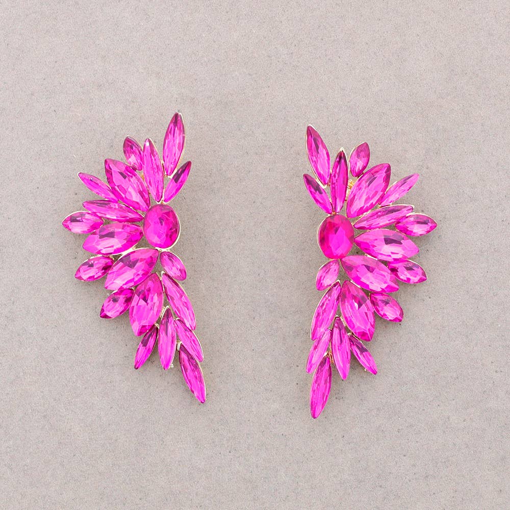 Sonata - Vente Bijoux à boutons pression - Boucles d'oreilles ailes en métal avec cristaux5