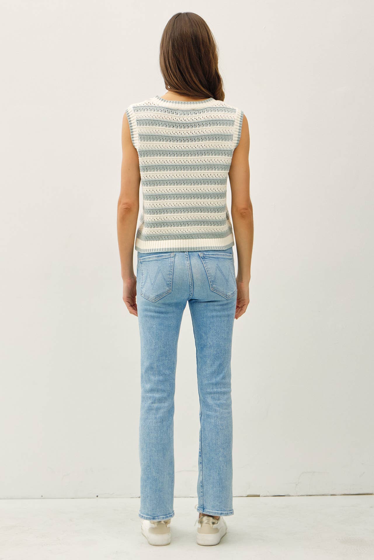 Be Cool - Wholesale Tank Top - Women's - POINTELLE CHUNKY KNIT STRIPED TANK TOP 3